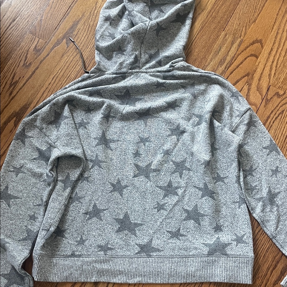 Rails Murray Hooded Sweatshirt Melange Grey Stars Size Medium Comfy Cozy - Picture 6 of 7